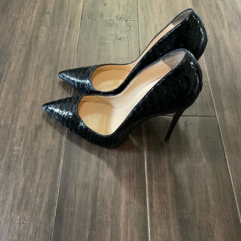 Christian Louboutin So Kate 120MM Black Python Pumps Size 41.5 US 11.5 - Picture 2 of 14